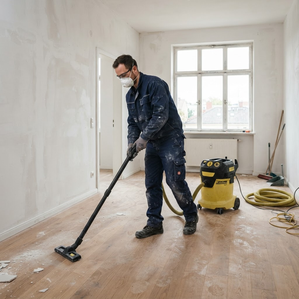 Aspiration de la poussière de chantier après rénovation